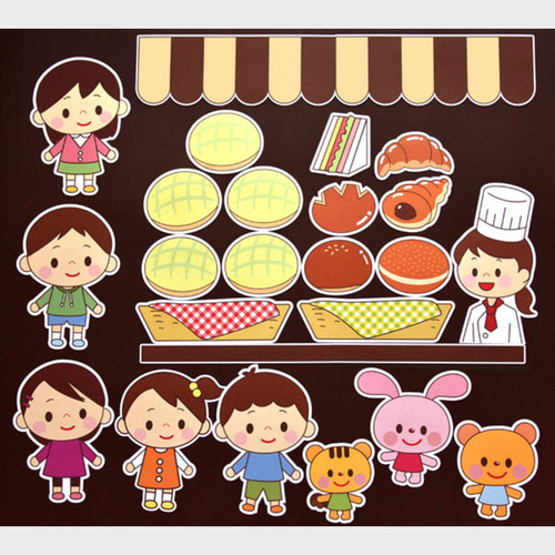 ☆壁面飾り工房 「5つのメロンパン」パネルシアター 特別バージョン