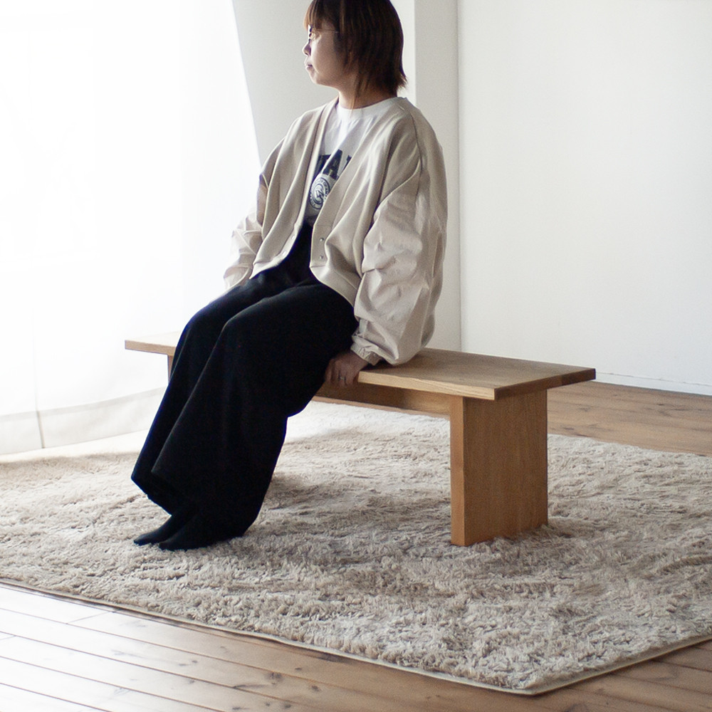 熊本くりのベンチ（幅90cm 100cm 110cm・栗材）幅、色、塗装選択可　※テーブル幅140～160cm用