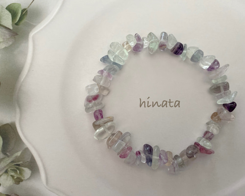 AAAランク 天然石フローライトのさざれブレスレット ブレスレット