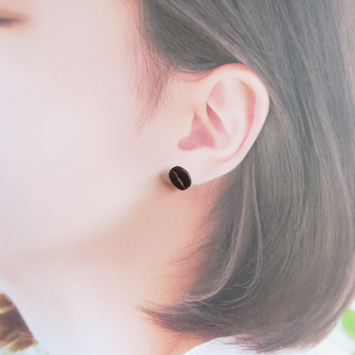 コーヒー豆 つぶ。焙煎深め ピアス（スタッド・一粒） 千子鬼 通販