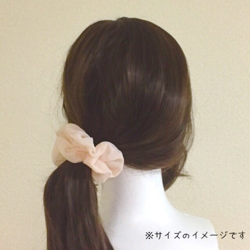 シフォン生地で作ったシュシュ（紫） シュシュ rara