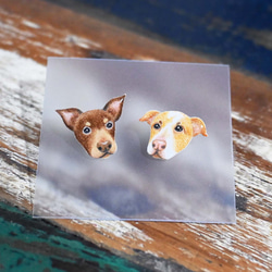 客製化寵物耳環 似顏繪 貓咪耳環  狗狗耳環 抗敏鋼針 無痛耳夾 第10張的照片