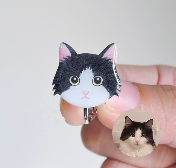 客製化寵物耳環 似顏繪 貓咪耳環  狗狗耳環 抗敏鋼針 無痛耳夾 第5張的照片