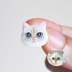 客製化寵物耳環 似顏繪 貓咪耳環  狗狗耳環 抗敏鋼針 無痛耳夾 第8張的照片