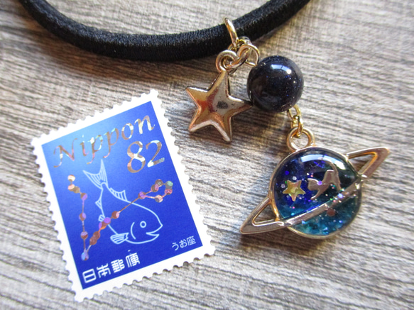 ◇1680再販５ ✨土星猫と、星空のヘアゴム　 6枚目の画像