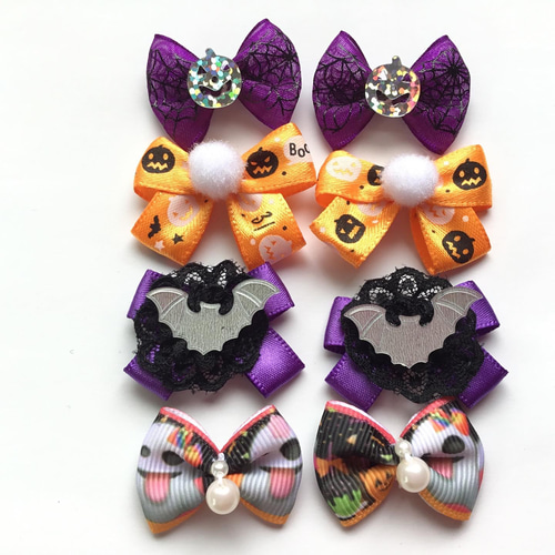 オーガンジーリボンヘアゴム くまちゃんのtrick or treat！ オーガンジーリボンヘアゴム くまちゃんのtrick or treat！