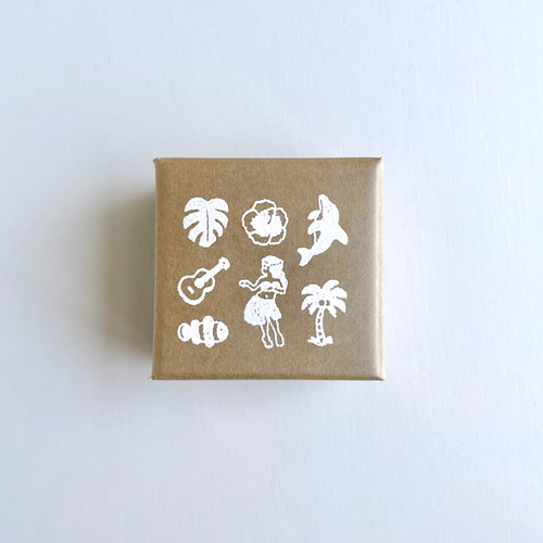 NEW ハワイアンラバースタンプセット フラガールはんこ【ミニスタンプ