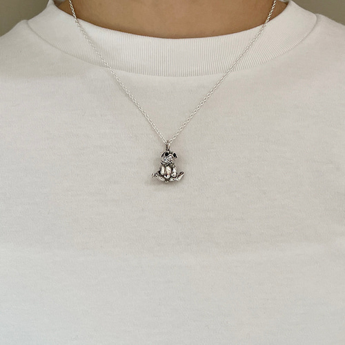 パグ犬ペンダント【戌】 シルバーアクセサリー×オニキス（天然石