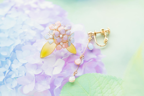 [繡球花-Full * Bloom-] 耳環來裝飾夏天 * 用照片面板來裝飾！ 第3張的照片