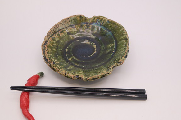 織部大皿 総織部渦巻き皿6客組み（作品番号O-033) 大皿 森の丘陶房 通販