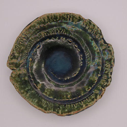 織部焼　皿 総織部渦巻き皿6客組み（作品番号O-033) 大皿 森の丘陶房 通販