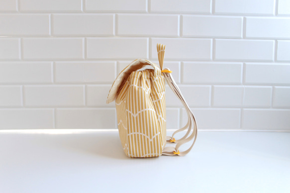 ( 'ω'o[ 一升餅 ベビーリュック　フリルストライプ ]o 3枚目の画像