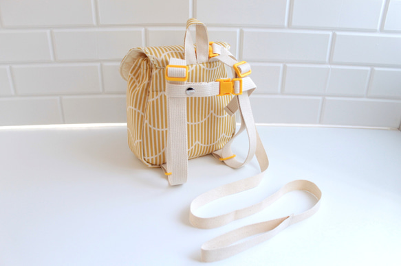 ( 'ω'o[ 一升餅 ベビーリュック　フリルストライプ ]o 7枚目の画像