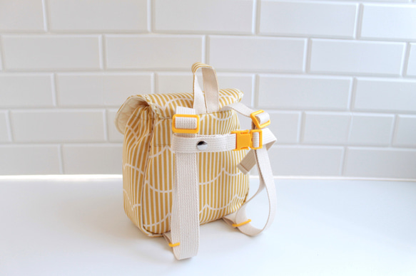 ( 'ω'o[ 一升餅 ベビーリュック　フリルストライプ ]o 6枚目の画像