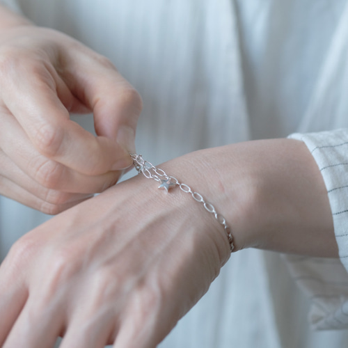 星 チャーム ブレスレット シルバー925 ブレスレット Cloudjewelry