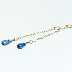 【天然石チャーム】カイヤナイト　14kgf/Silver925　ドロップ　２本　ハンドメイド素材 3枚目の画像