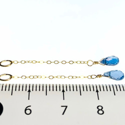 【天然石チャーム】カイヤナイト　14kgf/Silver925　ドロップ　２本　ハンドメイド素材 5枚目の画像