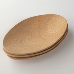 楕円形の木のお皿 タモ材　オーバル型 1枚目の画像