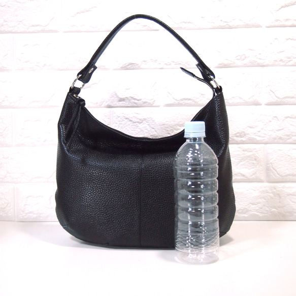 ★手工製作★日本製造★柔軟真皮★兩用單肩包★黑色★圓形★超輕★ 第8張的照片