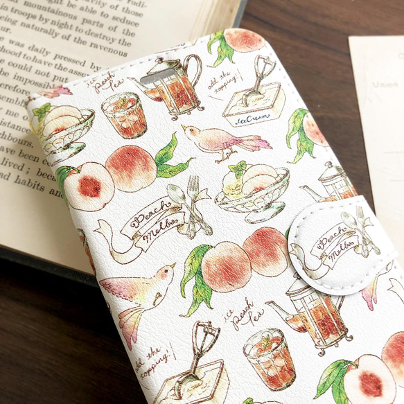 PeachMelba 筆記型智慧型手機保護殼（適用於所有 iPhone/Android 型號）桃花鳥紅茶聖誕 第2張的照片