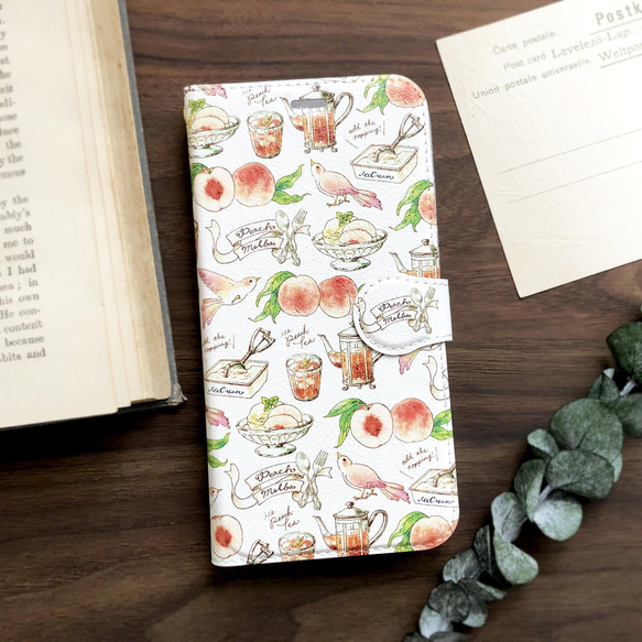 PeachMelba 筆記型智慧型手機保護殼（適用於所有 iPhone/Android 型號）桃花鳥紅茶聖誕 第1張的照片