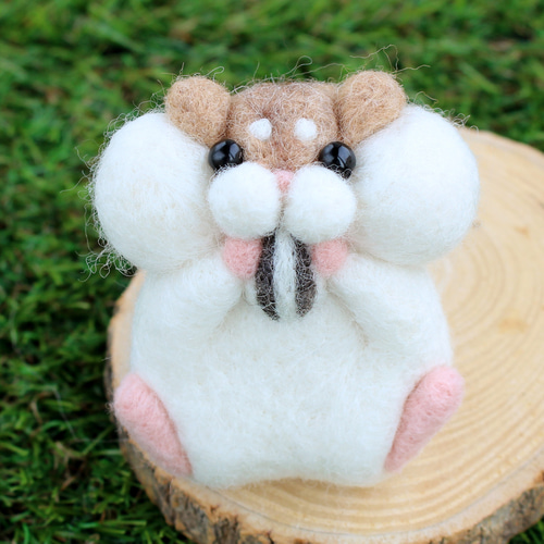 受注制作】ひまわりの種！ハムスター【ロボロフスキー/ベージュ】 羊毛