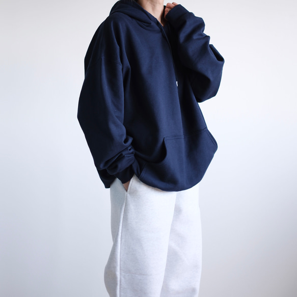 オーバーシルエットスウェットパーカー / ruokala lokki / navy 1枚目の画像