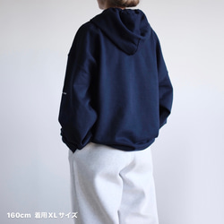 オーバーシルエットスウェットパーカー / ruokala lokki / navy 2枚目の画像