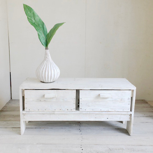 リサイクルウッド☆幅90cmローボード ホワイト テレビ台・テレビボード