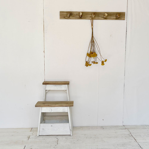 リサイクルウッド☆昔踏み台 ツートンカラー RW0032NW その他家具