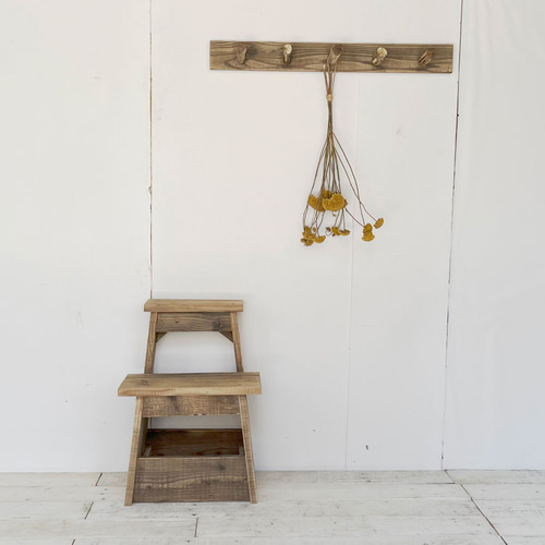 リサイクルウッド☆昔踏み台 ツートンカラー RW0032NW その他家具