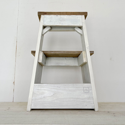 ♪昔の踏み台 リサイクルウッド☆昔踏み台 ツートンカラー RW0032NW その他家具