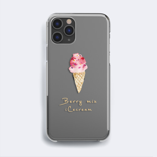 iCecream iPhoneケース スマホケース 全機種対応 アイス いちご iPhone