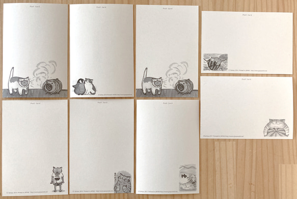 猫のポストカード：猫な夏：お得８枚セット 2枚目の画像