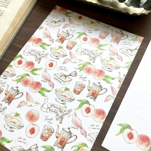 Letterset ”PeachMelba”｜桃のレターセット 3枚目の画像