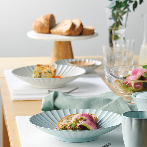 瀬戸焼 Hana 花皿L ぎんはく パスタプレート／麺皿／0288148 大皿