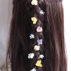 小花のアジサイとオーロラカスミソウのヘッドドレス＊プリザーブドフラワー＊カラーオーダー制 3枚目の画像