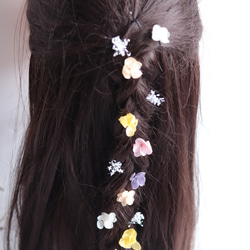 小花のアジサイとオーロラカスミソウのヘッドドレス＊プリザーブドフラワー＊カラーオーダー制 5枚目の画像