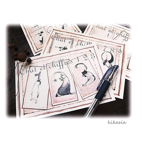 【アンニュイ猫:123】ポストカード2枚入 2枚目の画像