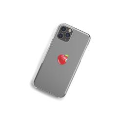 かじられちゃった赤りんご　スマホケース　iPhoneケース 4枚目の画像