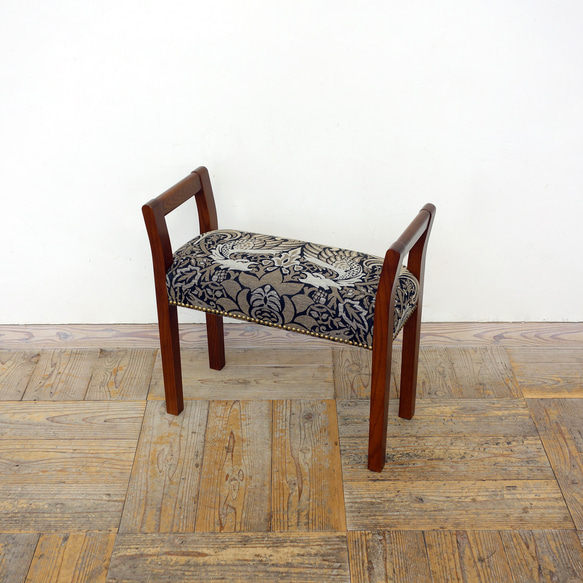 玄関スツール ダブルアーム (BR× William Morris ピーコックドラゴン_