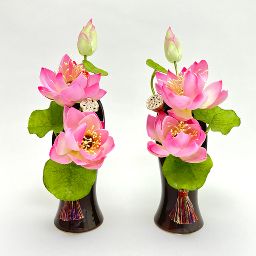 仏花 ロータス（蓮）ピンク 1対(2基) アートフラワー Flower