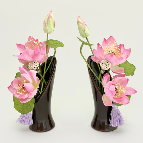 仏花 ロータス（蓮）ピンク 1対(2基) アートフラワー Flower
