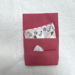 リバティ マチ付き 移動ポケット ティッシュケース ウィルトシャー (ピンク) 5枚目の画像