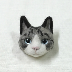 【カスタマイズ可能】羊毛フェルト手作りリアル猫ピン 1枚目の画像