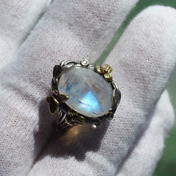 レインボームーンストーン16 （RC) S925アンティーク蝶のデザイン