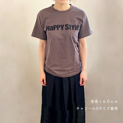 ロゴＴシャツ　Happy Style　サンドカーキ　レディース　メンズ　送料無料 6枚目の画像