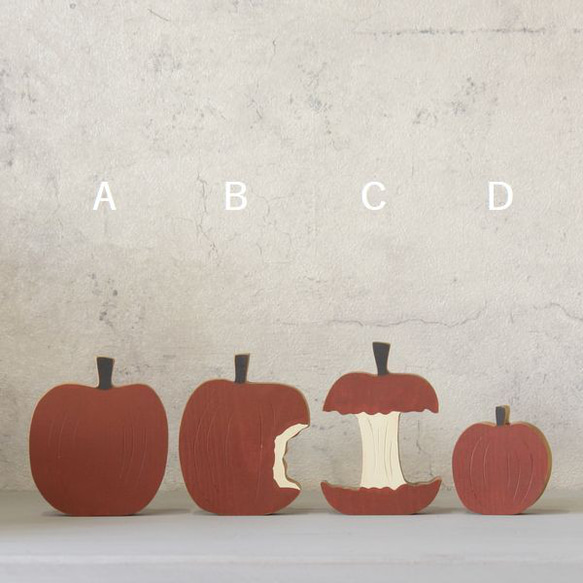 【包郵】蘋果物件木製雕像蘋果蘋果廚房水果裝飾手繪油漆秋季色 第15張的照片
