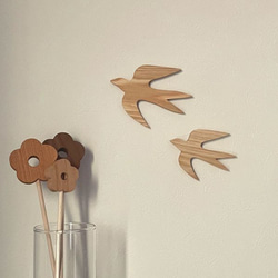 【送料無料】つばめ オーナメント 木製 ウォールデコ 壁面 北欧 インテリア 鳥 ツバメ 燕 おしゃれ  無垢 6枚目の画像
