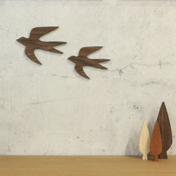 【送料無料】つばめ オーナメント 木製 ウォールデコ 壁面 北欧 インテリア 鳥 ツバメ 燕 おしゃれ  無垢 5枚目の画像